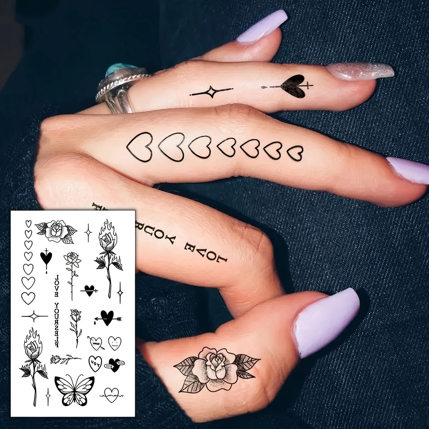 12 Sheets Beautiful Butterfly Flowers Temporary Tattoos For Women Feet Hands Body Art, Realistic Rose Peony Floral Fake Tattoo Sticker For Legs Ankle, Waterproof Lily Dreamcatcher Temp Tatoos Decals