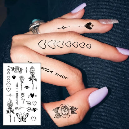 12 Sheets Beautiful Butterfly Flowers Temporary Tattoos For Women Feet Hands Body Art, Realistic Rose Peony Floral Fake Tattoo Sticker For Legs Ankle, Waterproof Lily Dreamcatcher Temp Tatoos Decals