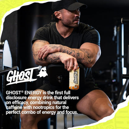 GHOST Energy Drink, Zero Sugars, 12-Pack, Cherry Limeade, 16oz | Energy & Focus Pre Workout Drink, No Artificial Colors, Gluten-Free, Vegan - 200MG Natural Caffeine, L-Carnitine, Taurine