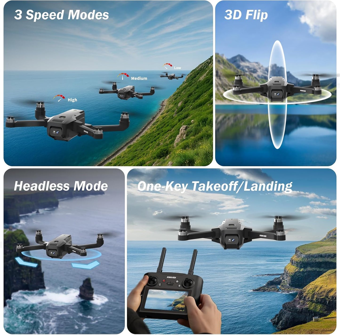 GPS Drone with EIS Camera for Adults Beginners,4.5" HD LCD RC Screen,Al Track&Orbit Mode,32G SD Card with Drone Professional Auto Return, Drones Long Range Follow Me,Gesture Control,under 249g