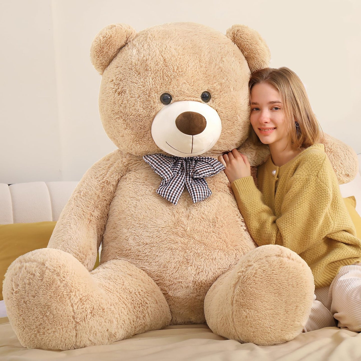 Toys Studio 47 Inch Big Teddy Bear Giant Stuffed Animal for Girls, 4 Feet Large Teddy Bear Baby Shower Party Decorations Kids Women Girlfriend Christmas Valentines Gifts, Light Brown