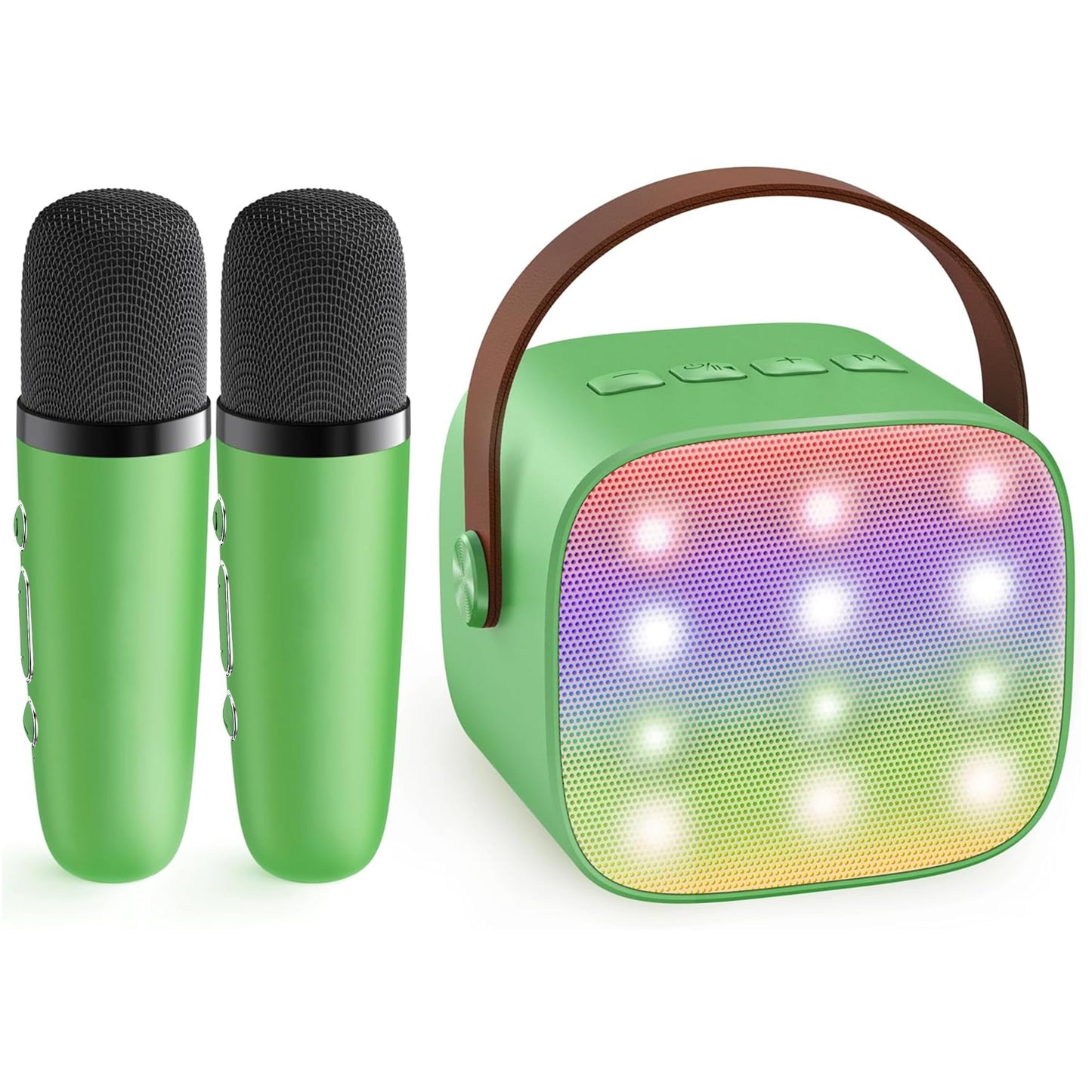 YLL Mini Karaoke Machine for Kids Adults, Portable Bluetooth Speaker with 2 Wireless Microphones, Trendy Birthday Gifts Toys for Girls Ages 3, 4, 5, 6, 7, 8, 9, 10+ Years Old Home Family Party (P-ink)