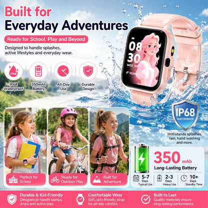 Smart Watch for Kids Boys Age 5-12, Ai Functions Games HD Touch Screen Watches with Video Camera Music Player Pedometer Heart Rate Sleep Tracker Christmas Birthday Gifts for Boys (Camouflage, 1.85")