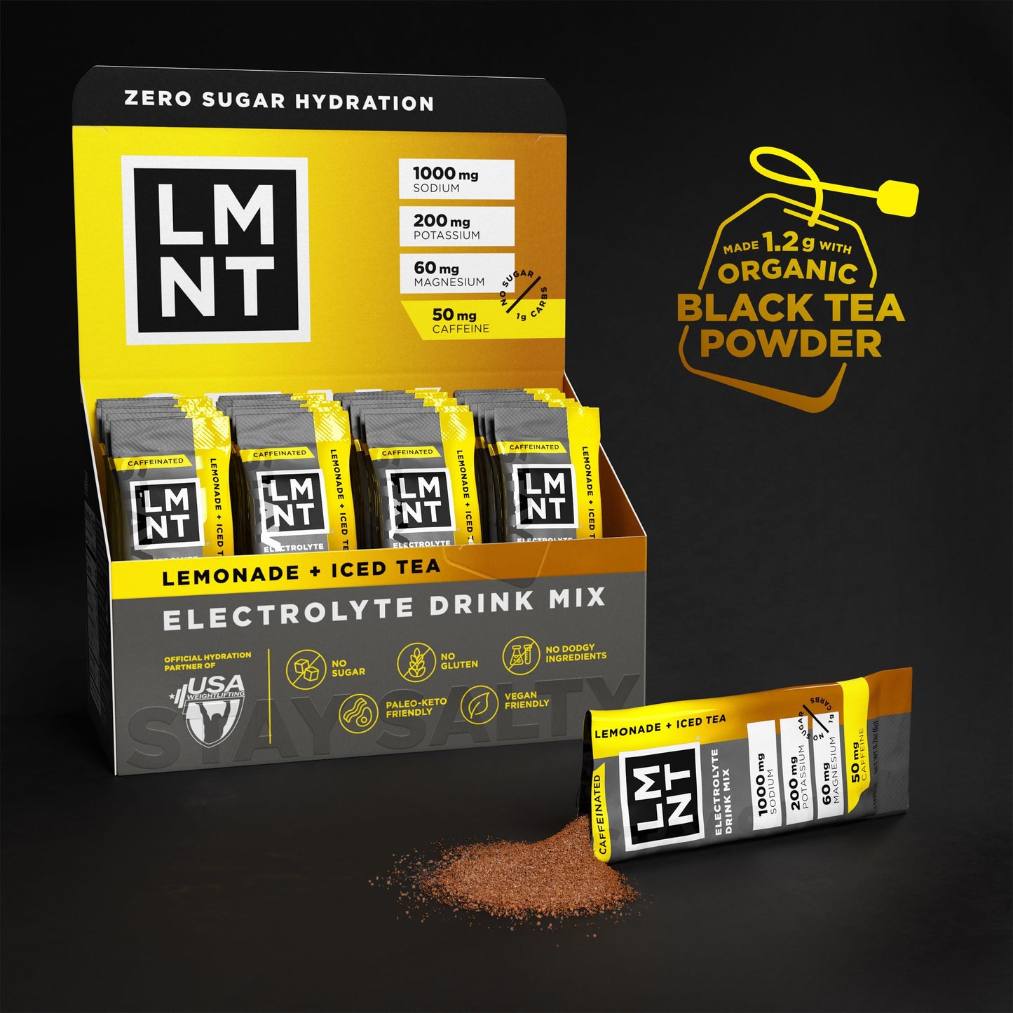 LMNT Zero Sugar Electrolytes - Raw Unflavored Salt | Drink Mix | 30-Count