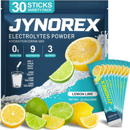 Electrolytes Powder Packets Sugar Free, 30 Sticks High Sodium Hydration Packets, Electrolyte Drink Mix with Lemon Lime Watermelon Peach Berry Kiwi Tropical Punch Lychee Cranberry, 10.5OZ