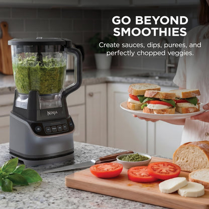 Ninja Kitchen System | All-in-One Food Processor & Blender for Smoothies | Includes Pitcher, (2) 16 oz. To-Go Cups & 8-Cup Bowl | Makes Salsa, Dough, Shakes, & Frozen Drinks | 1500W | Black | BL770