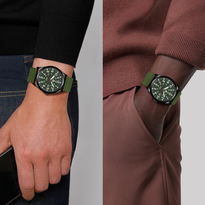 LN LENQIN Mens Watches Unisex Military Sport Nylon Strap Stylish Luminous Fashion Analog Quartz Watch for Men Waterproof Army Tactical Casual Wristwatch