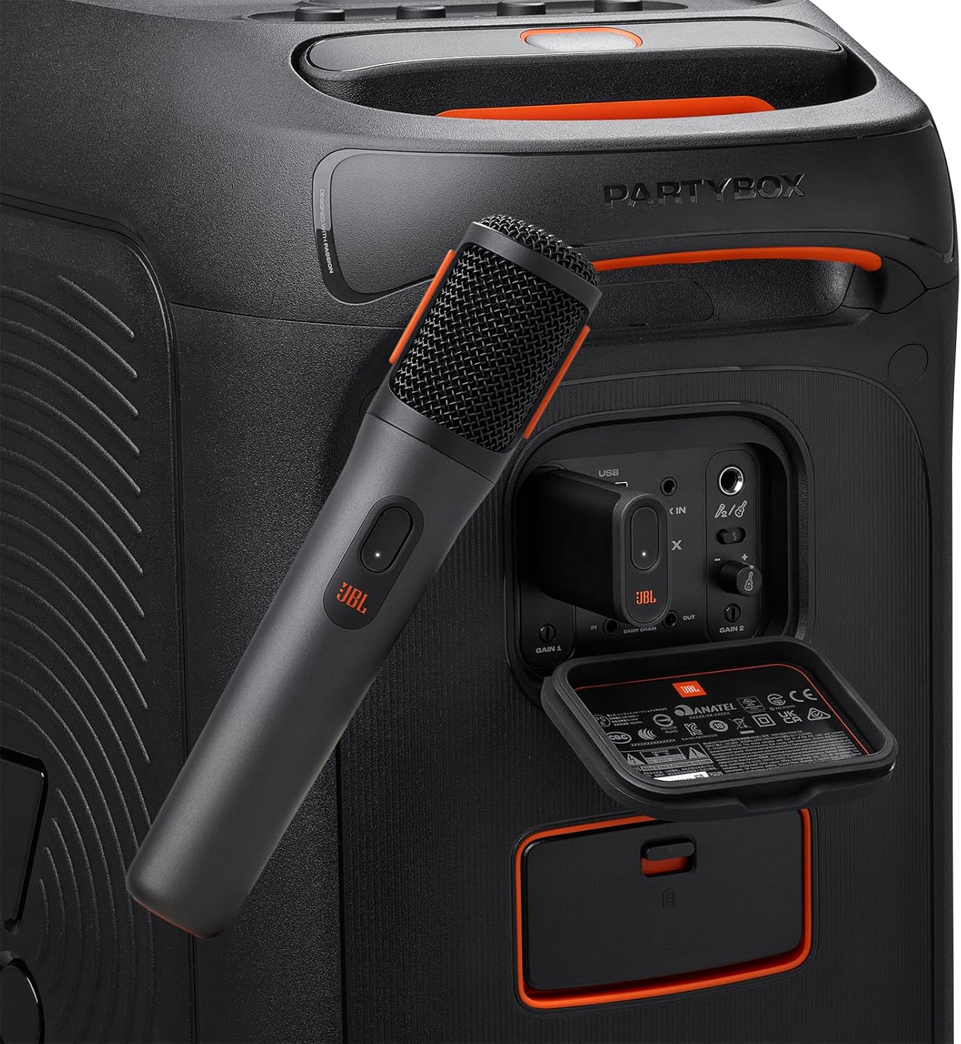 JBL PartyBox Wireless Mic - 2X Digital Wireless Microphones, Rechargeable Battery (20hrs - 700mAh), Clear Voice, Crisp Sound, Stable 2.4GHz Connection, Compatible with All PartyBox Speakers (Black)