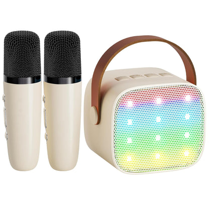 YLL Mini Karaoke Machine for Kids Adults, Portable Bluetooth Speaker with 2 Wireless Microphones, Trendy Birthday Gifts Toys for Girls Ages 3, 4, 5, 6, 7, 8, 9, 10+ Years Old Home Family Party (P-ink)