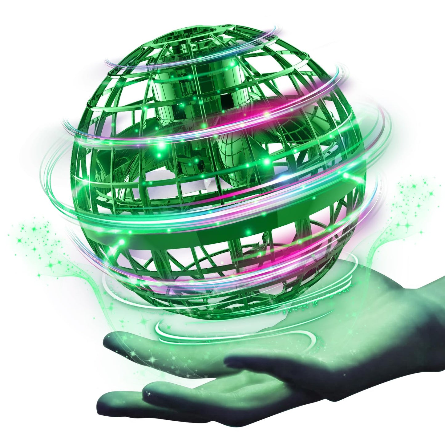 Ciniffo 2026 Upgraded Flying Orb Ball Toy with Dazzling Lights, Magic Hover Spinner, Cool Boomerang Hand Drone, Galaxy Ball Cosmic Globe, Indoor Outdoor Toys Gift for Kids 6 7 8 9 10+ Boys Girls