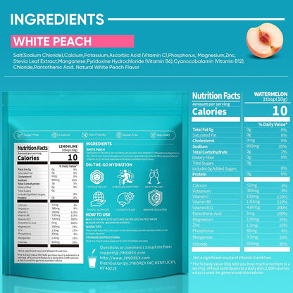 Electrolytes Powder Packets Sugar Free, 30 Sticks High Sodium Hydration Packets, Electrolyte Drink Mix with Lemon Lime Watermelon Peach Berry Kiwi Tropical Punch Lychee Cranberry, 10.5OZ