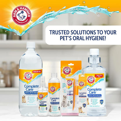 Arm & Hammer Complete Care Dog Dental Kit with Enzymatic Dog Toothpaste, Toothbrush and Finger Brush, Baking Soda and Calcium Formula for Plaque Tartar Control, Chicken Flavor, 2.5 Oz