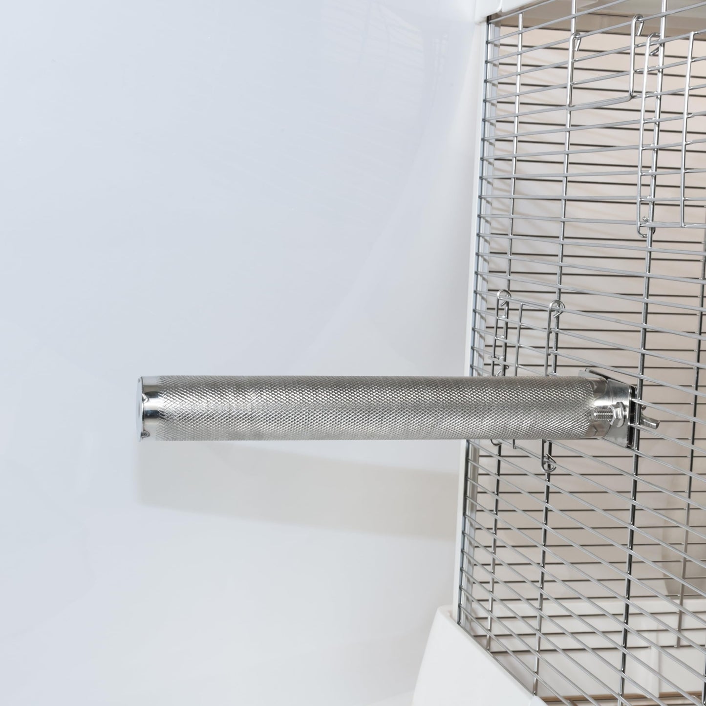 AOTU Large Bird Perch Stainless Steel Parrot Perches Bird Stand for Cage Durable Beak & Claw Trimming Grinding Perch for Birds Parrot Cage Accessory (L: 11.8" x 1.2")