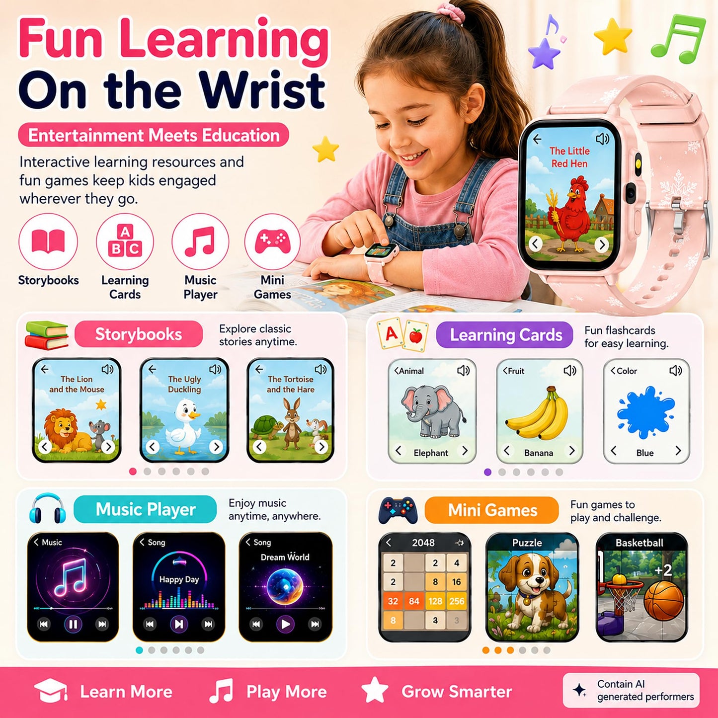 Smart Watch for Kids Boys Age 5-12, Ai Functions Games HD Touch Screen Watches with Video Camera Music Player Pedometer Heart Rate Sleep Tracker Christmas Birthday Gifts for Boys (Camouflage, 1.85")