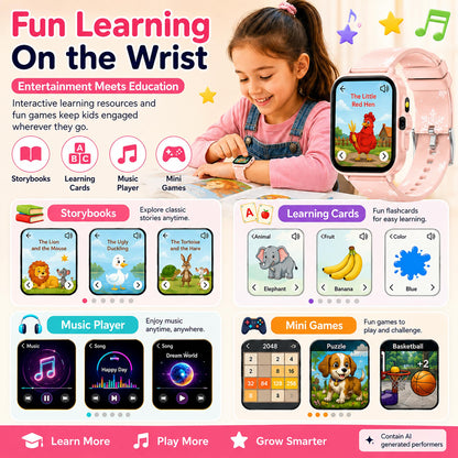 Smart Watch for Kids Boys Age 5-12, Ai Functions Games HD Touch Screen Watches with Video Camera Music Player Pedometer Heart Rate Sleep Tracker Christmas Birthday Gifts for Boys (Camouflage, 1.85")