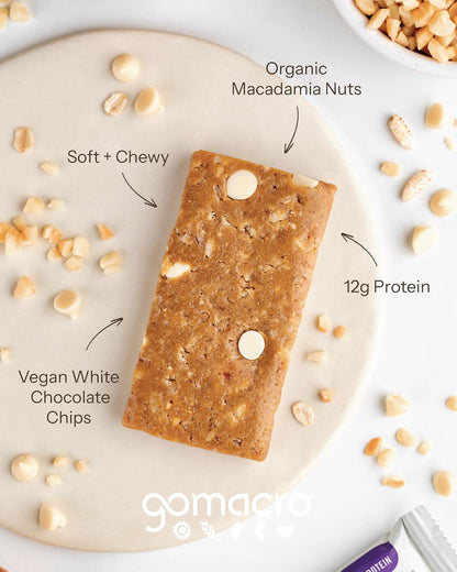 GoMacro MacroBar Organic Vegan Protein Bars - Coconut + Almond Butter + Chocolate Chips (2.3 Ounce Bars, 12 Count)