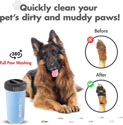 Dexas MudBuster Portable Dog Paw Cleaner - Premium Quality, Blue, Small Size for Pet Supplies and Accessories