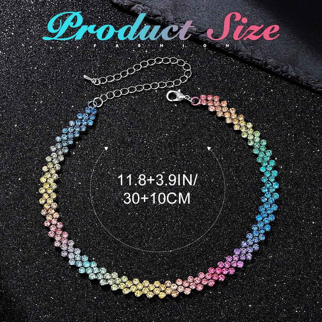 JEAIRTS Rhinestone Choker Necklace Gold Diamond Neck Chain Costume Jewelry