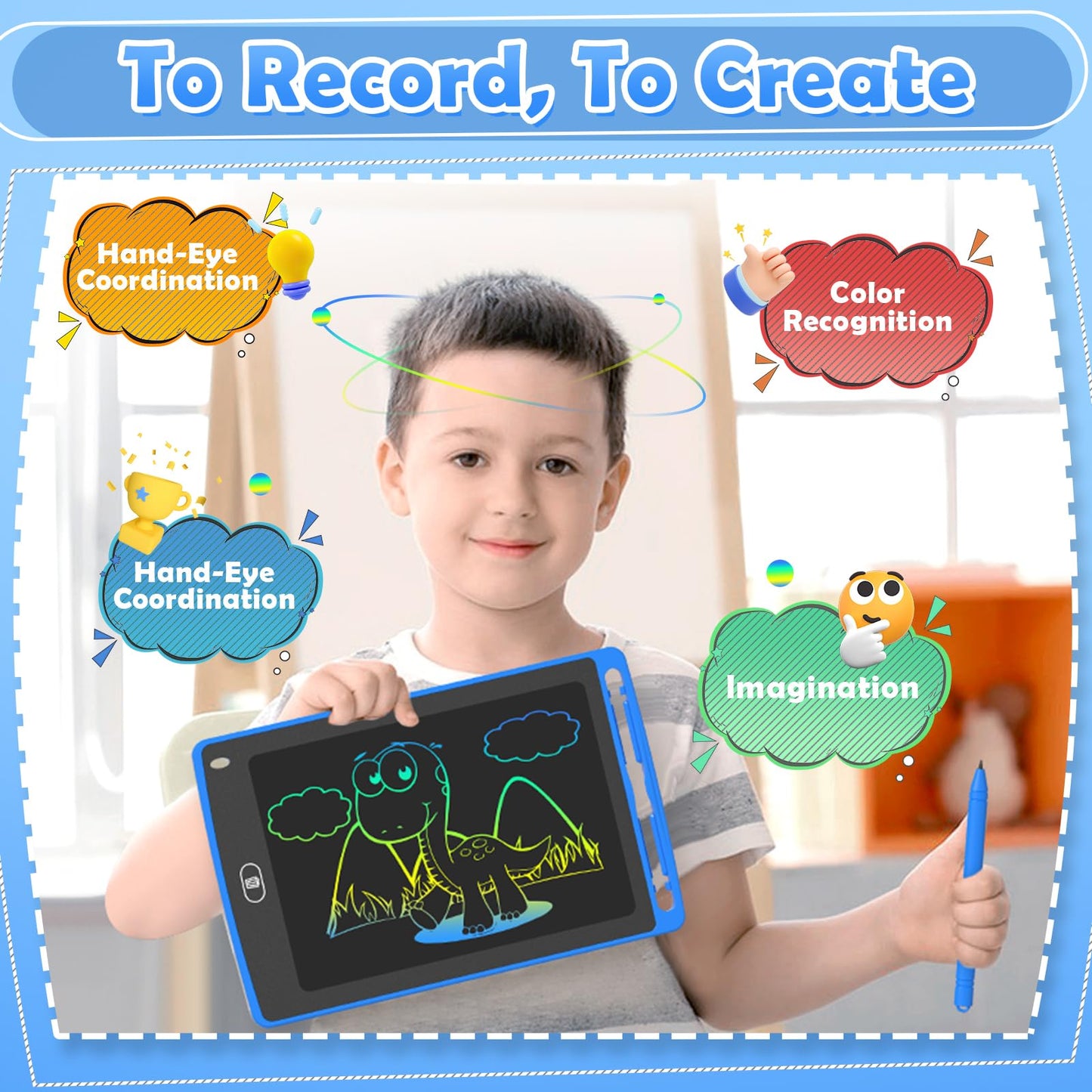 4 Pack LCD Writing Tablet for Kids, 8.5 Inch Colorful Doodle Board Drawing Tablet, Educational Learning Toys Birthday Gifts for Boys Girls Age 3 4 5 6 7 8