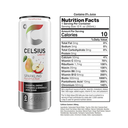 CELSIUS Sparkling Orange, Sugar Free Energy Drink, 12 Fl Oz (Pack of 12)