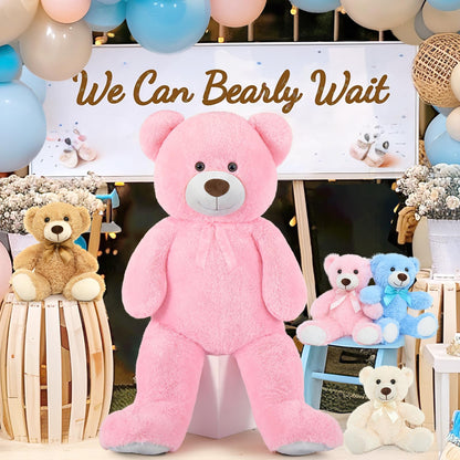 Toys Studio 47 Inch Big Teddy Bear Giant Stuffed Animal for Girls, 4 Feet Large Teddy Bear Baby Shower Party Decorations Kids Women Girlfriend Christmas Valentines Gifts, Light Brown