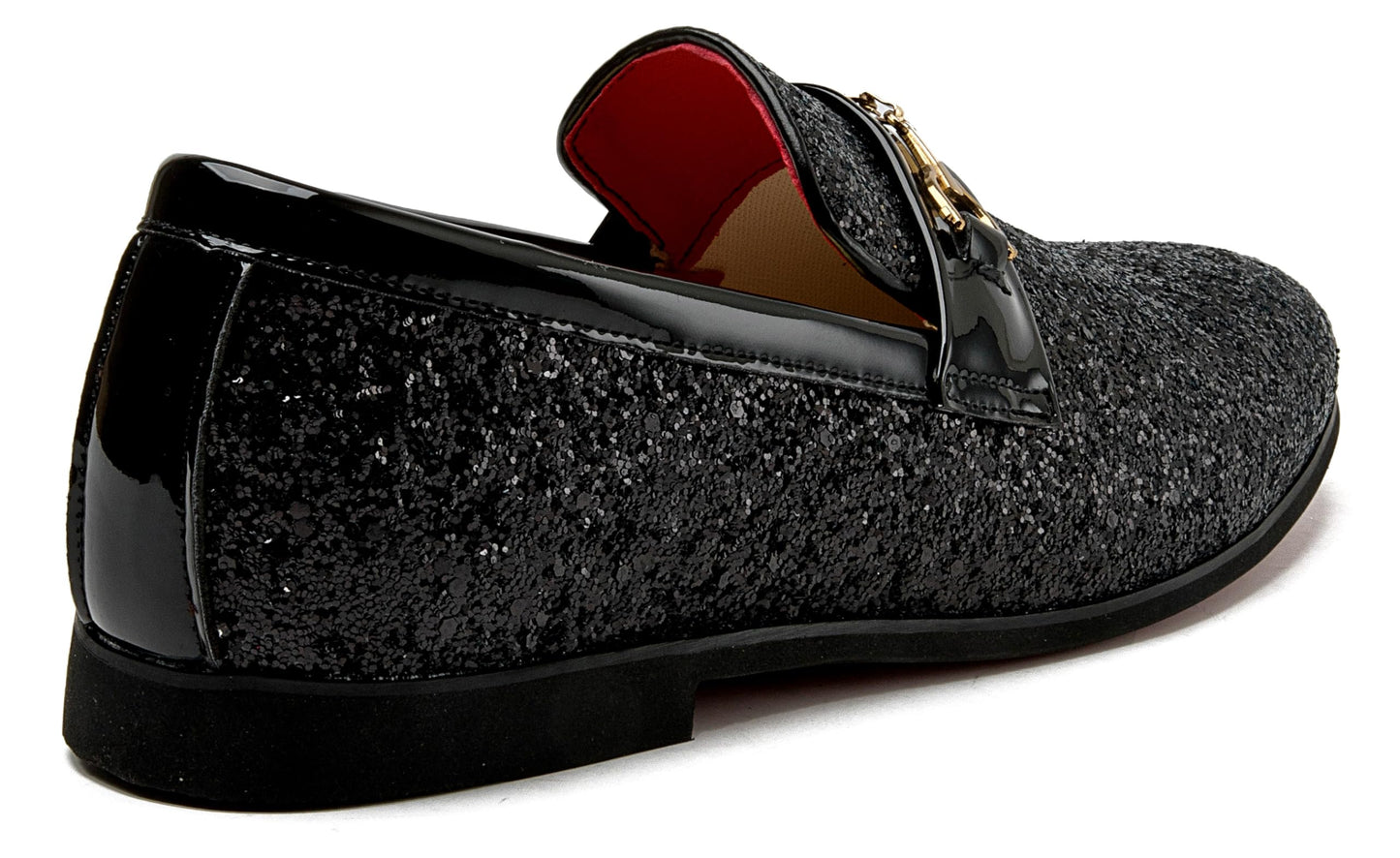 Men Loafer Metallic Textured Slip-on Glitter Sequins Fashion Wedding Dress Shoes Golden