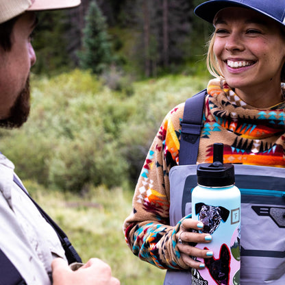 IRON °FLASK Camping & Hiking Hydration Flask with Straw, Wide Mouth Insulated Stainless Steel Sports Water Bottle - Midnight Black 24 oz - Straw (1 Lid)