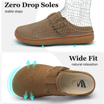 Spesoul Clogs for Women Wide Width Slip On Mules Slide On Potato Shoes Diabetic Slippers Closed Toe Zero Drop for Swollen Feet Summer Indoor Outdoor
