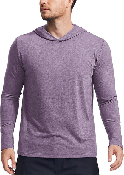 PINSPARK Lightweight Pullover Hoodies for Men Long Sleeve Hoodie for Golf Gym Workout Athletic Sweatshirt
