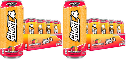GHOST Energy Drink, Zero Sugars, 12-Pack, Cherry Limeade, 16oz | Energy & Focus Pre Workout Drink, No Artificial Colors, Gluten-Free, Vegan - 200MG Natural Caffeine, L-Carnitine, Taurine
