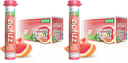 Zipfizz Daily Energy Drink Powder, Blood Orange, 20 Pack | 3-in-1 Sustained Energy, Rapid Hydration, and Essential Vitamins | Sugar-Free | Electrolyte Powder | Contains Vitamin B-12 & Antioxidants