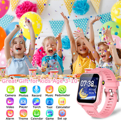 Cosjoype Kids Game Smart Watch for Kids with 39 Puzzle Games HD Touch Screen Camera Music Player Pedometer Alarm Clock Calculator Flashlight 12/24hr Kid Watch Gift for 4-12 Year Old Boys Toys for Kid