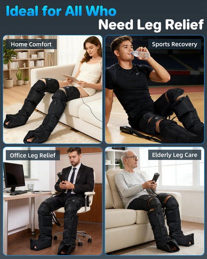 YINGGG Leg Massager with Heat and Compression - Foot and Calf Massage Sleeve with 3 Heat, 6 Intensities, 6 Modes, Compression Boots for Circulation and Pain Relief