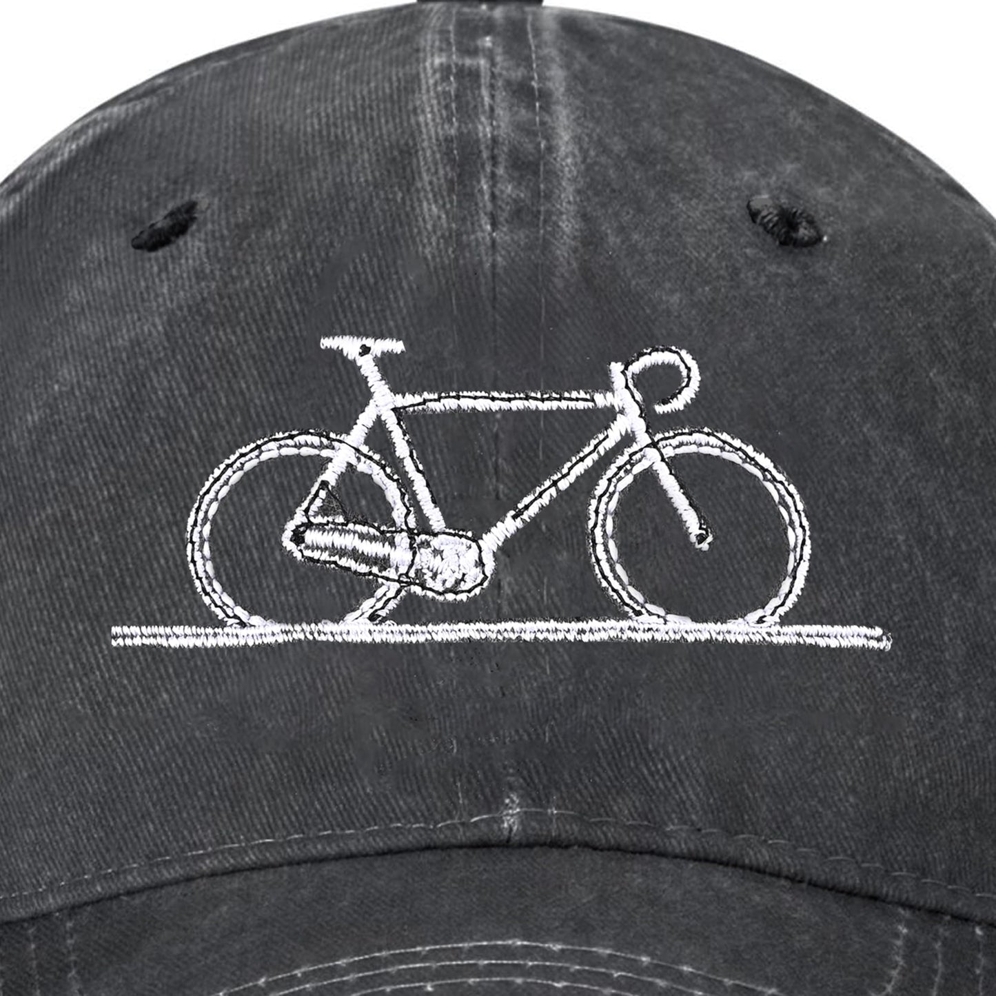 Embroidered Baseball Cap Adjustable Vintage Washed Distressed Denim Baseball Hat for Women Men