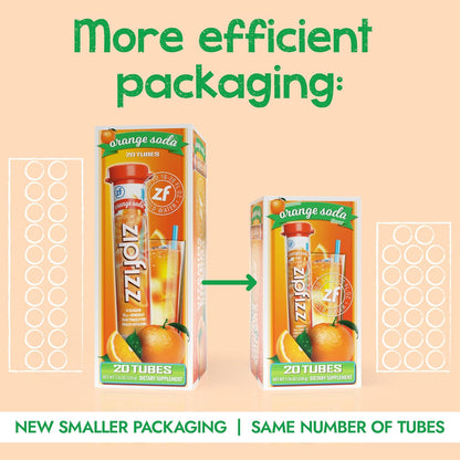 Zipfizz Daily Energy Drink Powder, Blood Orange, 20 Pack | 3-in-1 Sustained Energy, Rapid Hydration, and Essential Vitamins | Sugar-Free | Electrolyte Powder | Contains Vitamin B-12 & Antioxidants