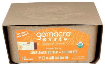 GoMacro MacroBar Organic Vegan Protein Bars - Coconut + Almond Butter + Chocolate Chips (2.3 Ounce Bars, 12 Count)