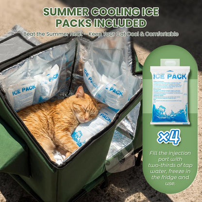 JUNSPOW Outdoor Cat House Weatherproof - All-Season Insulated Cat Shelter for Stray & Feral Cats, Spacious 17.7" L x 15.7" W x 21.6" H Interior, Waterproof & Windproof Design for Yard, Porch, Garage