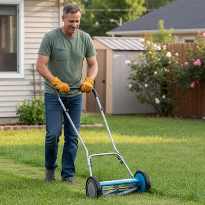 American Lawn Mower 1204-14 14-Inch 4-Blade Push Reel Lawn Mower, Red