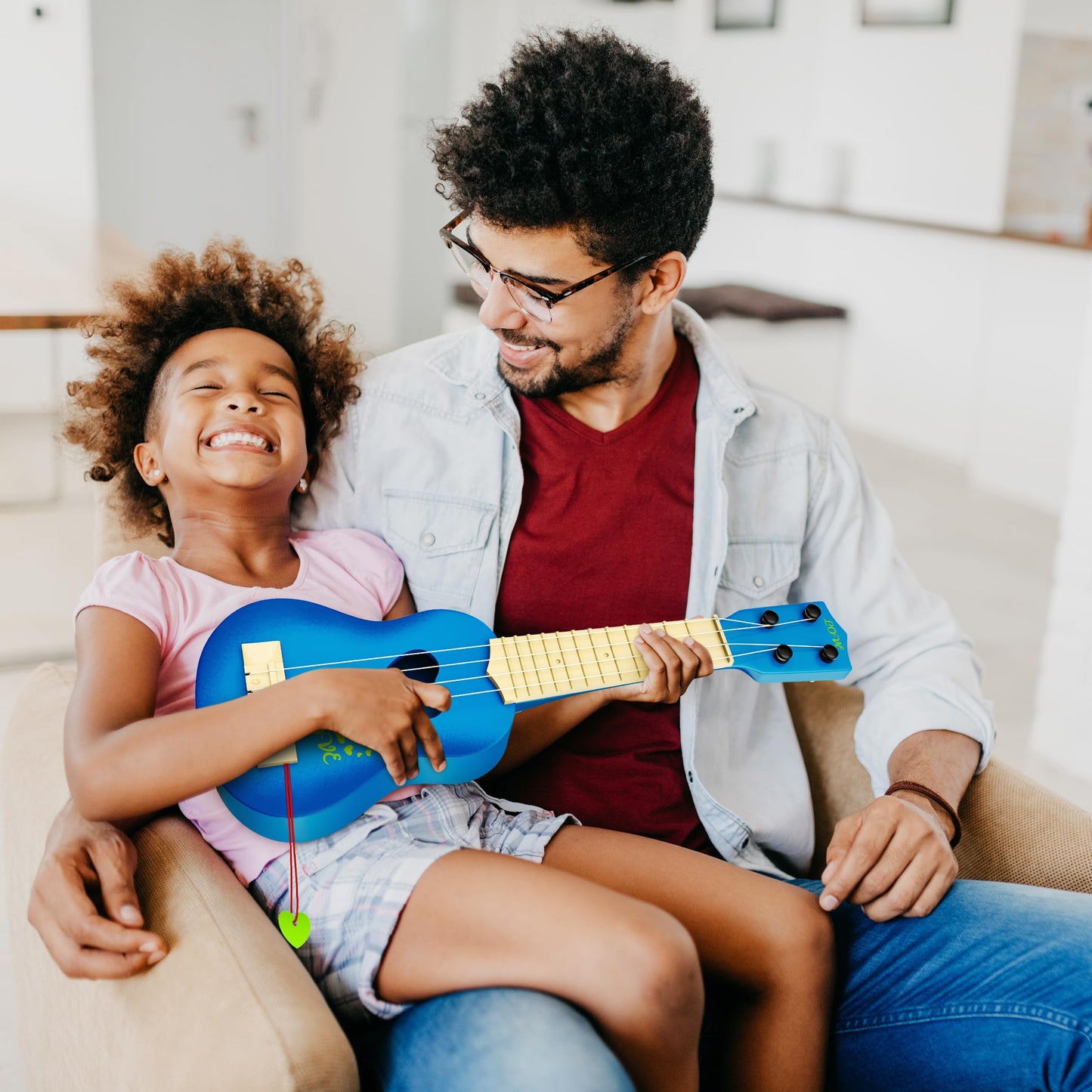 YEZI Classical Ukulele for Kids, Mini Toddler Guitar Toy with Pick, Educational Musical Instrument for Preschool Boys Girls, Early Learning Music Toy for Ages 3 4 5 6+ Years Old, Brown