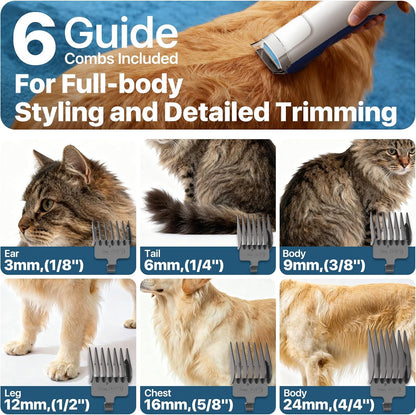 Buenkee Dog Grooming Vacuum Kit, 15000Pa Clipper, Shedding Brush, 2L, White | Brush, trim and deshed at home with less flying fur, mess-control suction and fewer emptying breaks during longer sessions
