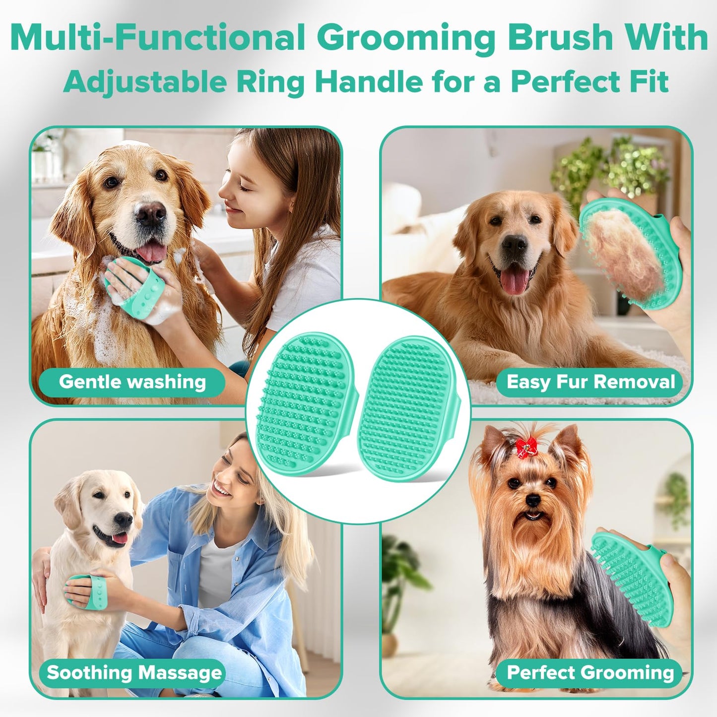6PCS Grooming & Bath Supplies for Dogs, Cats | Dog Washing Gloves | Dog Bath Brush | Dog Shower Brush | Pet Grooming Gloves | Dog Grooming kit | Pet Supplies for Showerhead & Sprayer (Navy Blue)
