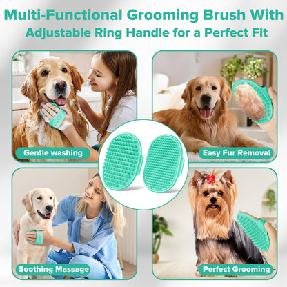 6PCS Grooming & Bath Supplies for Dogs, Cats | Dog Washing Gloves | Dog Bath Brush | Dog Shower Brush | Pet Grooming Gloves | Dog Grooming kit | Pet Supplies for Showerhead & Sprayer (Navy Blue)