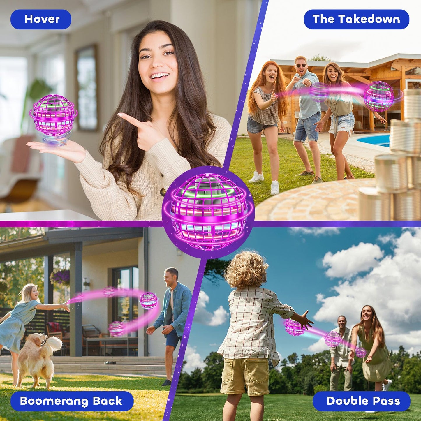 Tikduck Flying Orb Ball 2026 Toys Soaring Hover Boomerang Spinner Hand Controlled Mini Drone Cosmic Globe Spinning Kids Adults Outdoor Birthday Gift Cool Stuff for Boys Girls 6 7 8 9 10+ Year Old