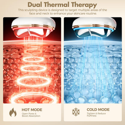 Red Light Therapy for Face, Electric Gua Sha Facial Massager, Microcurrent Facial Device for Tightening & Lifting, Warm Compress for Better Skincare Absorption & Cold Compress for Depuffing
