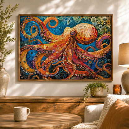 Cross & Glory | Jigsaw Puzzles 1000 Pieces for Adults | Deep Blue Octopus Odyssey | Ocean Octopus Puzzles for Adults | Challenging Brain Teaser Ocean Puzzle | 20 x 27 Inches