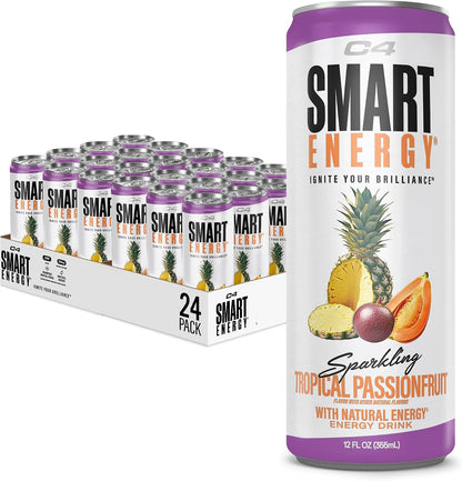 C4 Smart Energy Drinks Variety Pack, Sugar Free Performance Fuel & Nootropic Brain Booster, Coffee Substitute or Alternative, 4 Flavor Berry Breeze Variety (Pack of 24)