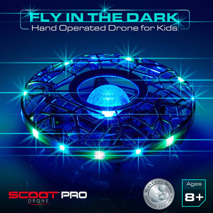 Force1 Scoot Combo Hand Operated Drone for Kids or Adults - Hands Free Motion Sensor Mini Drones, Easy LED Indoor Rechargeable UFO Flying Orb Ball Drone Toys for Boys and Girls (Red/Blue)