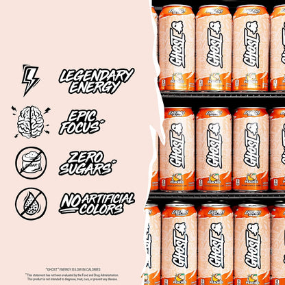 GHOST Energy Drink, Zero Sugars, 12-Pack, Cherry Limeade, 16oz | Energy & Focus Pre Workout Drink, No Artificial Colors, Gluten-Free, Vegan - 200MG Natural Caffeine, L-Carnitine, Taurine