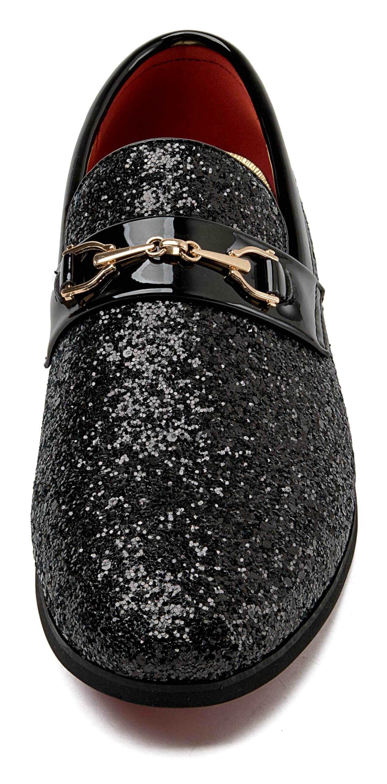 Men Loafer Metallic Textured Slip-on Glitter Sequins Fashion Wedding Dress Shoes Golden