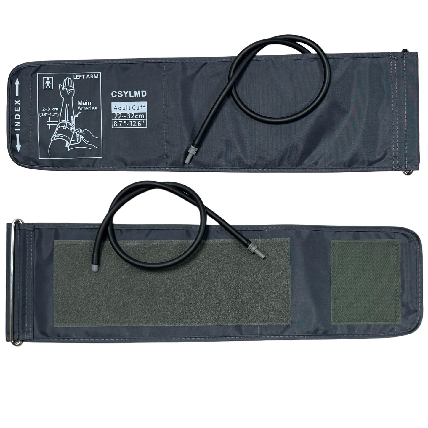 Medium Easy Wrap Blood Pressure Cuff for Thin and Small Arm,Compatible with Omron 8.7~12.6 Inches (22~32) CM Adult BP Replacement Cuff, Adult Cuff Only -5 Connectors (Medium+ 5 Connectors)
